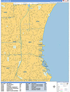 St. Clair Shores  Wall Map Basic Style